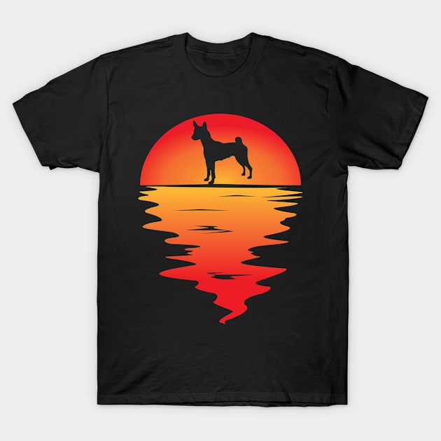 Sunset Dog Basenji T-Shirt by Shirtjaeger